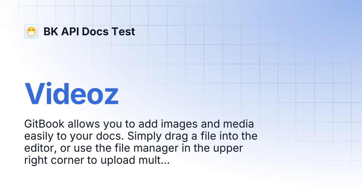 Videoz | BK API Docs Test